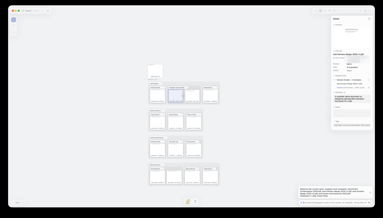 Command bar natural-language question